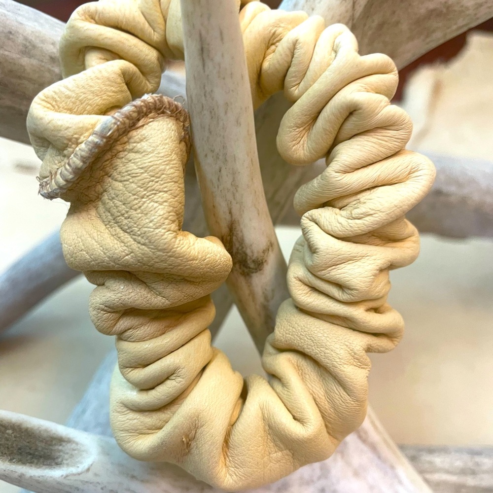 Deerskin Cream Color Scrunchie by A Tsagas 🦌